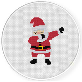 Santa Dab Cross Stitch Pattern
