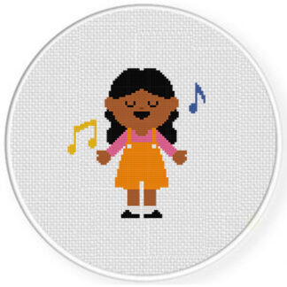Singing Girl Cross Stitch Pattern