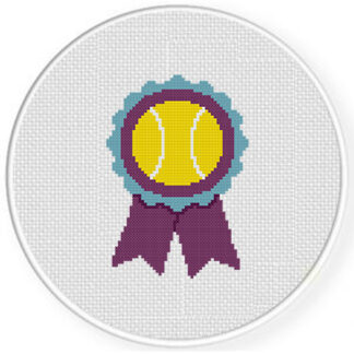 Tennis Ribbon Award Cross Stitch Pattern