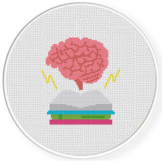 Brain And Books Cross Stitch Pattern