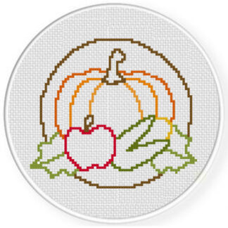 Autumn Harvest Outline Cross Stitch Pattern