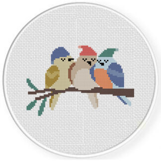 Cozy Winter Birds Cross Stitch Pattern