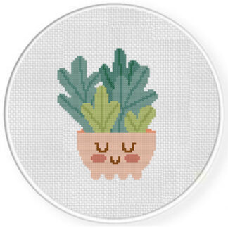 Footed Planter Cross Stitch Pattern