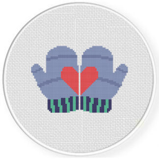 Heart Gloves Cross Stitch Pattern