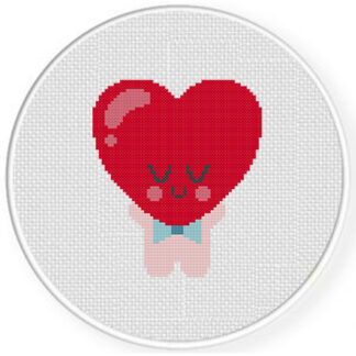 Heart Masked Cutie Cross Stitch Pattern