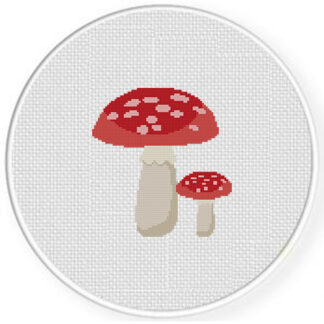 Red Mushroom Cross Stitch Pattern