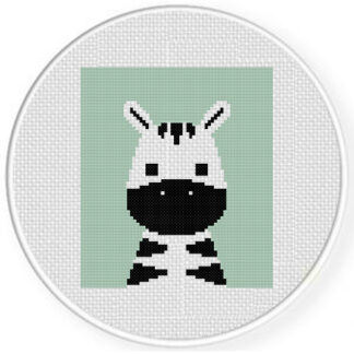 Adorable Frame Zebra Cross Stitch Pattern