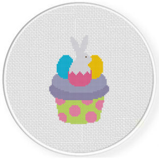 Bunny Egg Cupcake Cross Stitch Pattern