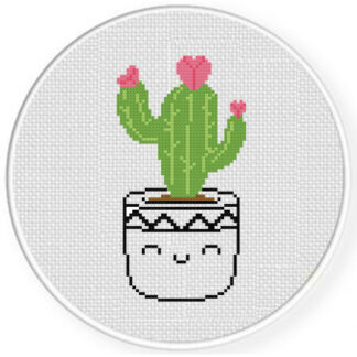 Cactus Happy Pot Cross Stitch Pattern