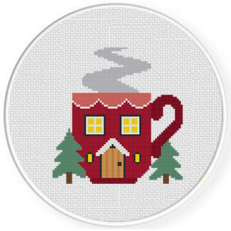Hot Coffee House Cross Stitch Pattern