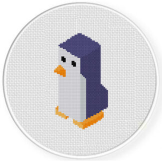 Isometric Penguin Cross Stitch Pattern
