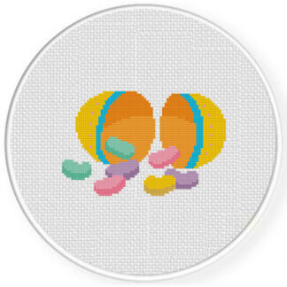 Jelly Bean Egg Cross Stitch Pattern