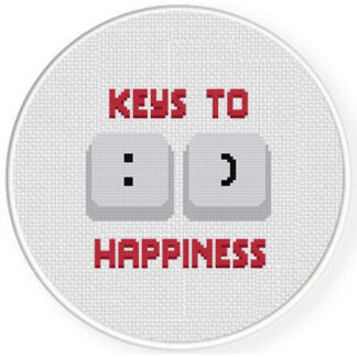 Keys To Happiness Cross Stitch Pattern