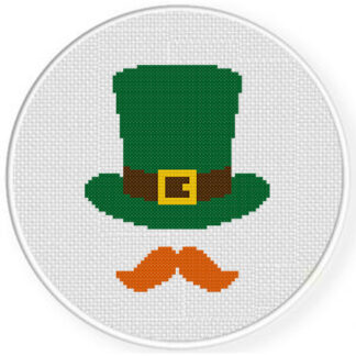 Lucky Hat And Mustache Cross Stitch Pattern