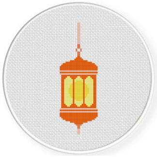 Orange Lantern Cross Stitch Pattern