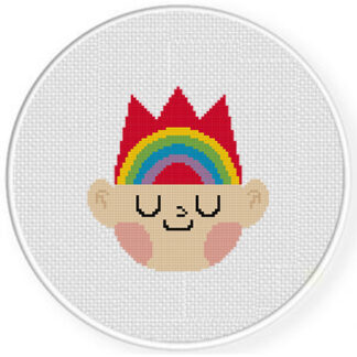 Rainbow Crown Cross Stitch Pattern