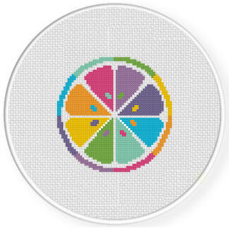 Rainbow Citrus Cross Stitch Pattern