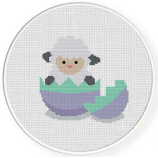 Sheep From Egg Cross Stitch Pattern