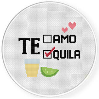 Te Amo or Tequila Cross Stitch Pattern