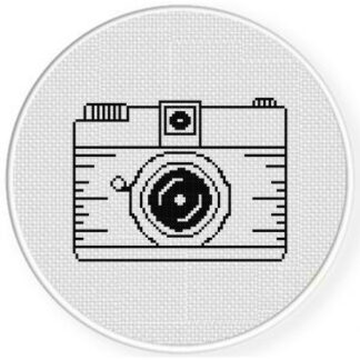 Analog Camera Outline Cross Stitch Pattern