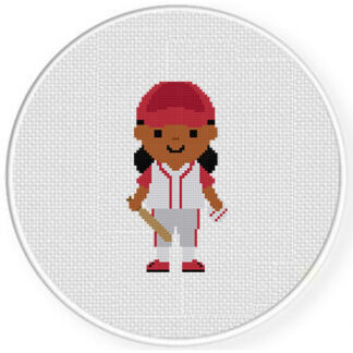 Baseball Kid Cross Stitch Pattern