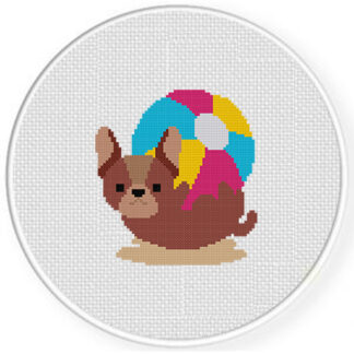 Beach Ball Puppy Cross Stitch Pattern