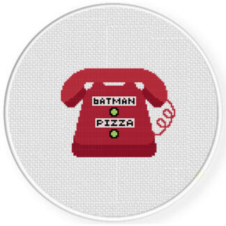Call Pizza Cross Stitch Pattern