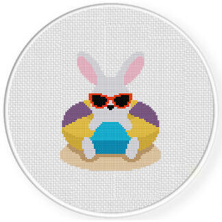 Floatie Bunny Cross Stitch Pattern