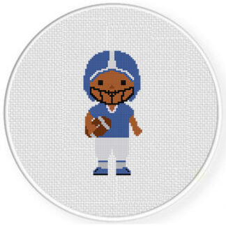 Football Kid Cross Stitch Pattern
