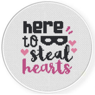 Here To Steal Hearts Cross Stitch Pattern