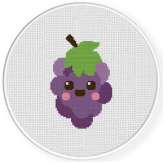 Kawaii Grape Cross Stitch Pattern