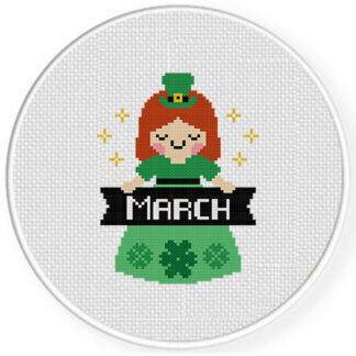 March Maiden Cross Stitch Pattern