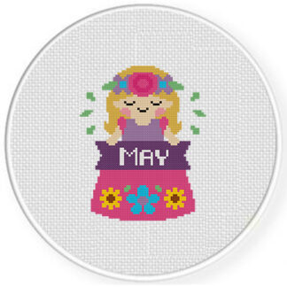 May Maiden Cross Stitch Pattern