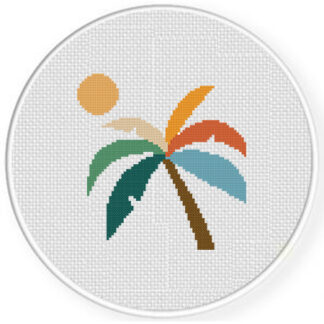 Modern Palm Tree Cross Stitch Pattern