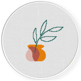 Modern Plant Cross Stitch Pattern