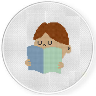 Reading Quietly Cross Stitch Pattern