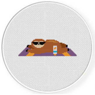 Sunbathing Sloth Cross Stitch Pattern