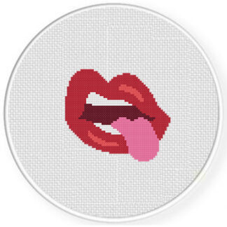 Tongue Out Cross Stitch Pattern