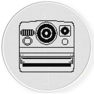 Vintage Camera Outline Cross Stitch Pattern