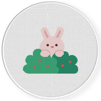 Berry Bush Bunny Cross Stitch Pattern