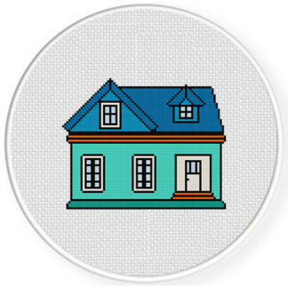 Big House Outline Cross Stitch Pattern