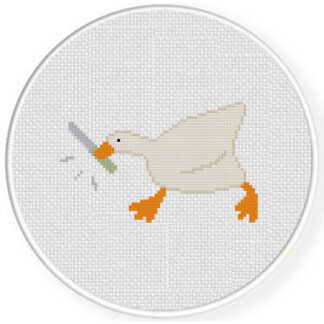Duck With Butter Knife Cross Stitch Pattern