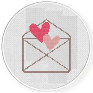 Love Letter Outline Cross Stitch Pattern