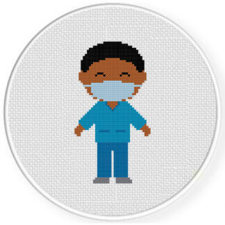 Masked Nurse Cross Stitch Pattern