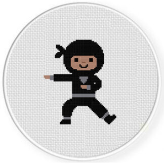 Black Ninja Cross Stitch Pattern