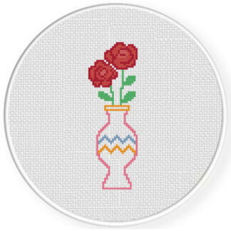 Rose Vase Cross Stitch Pattern
