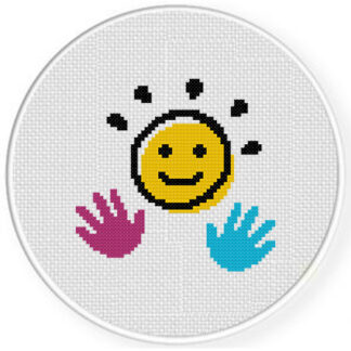 Smiley Hands Cross Stitch Pattern