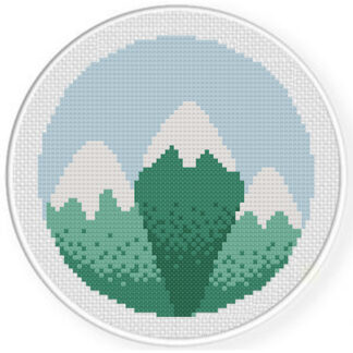Snow Capped Mountain Cross Stitch Pattern