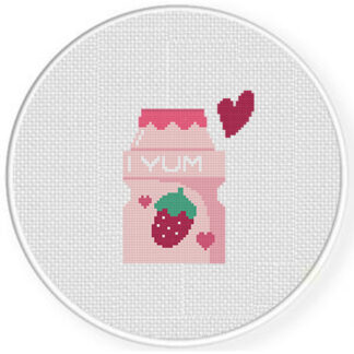 Yum Yogurt Drink Cross Stitch Pattern