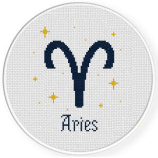 Aries Zodiac Sign Cross Stitch Pattern